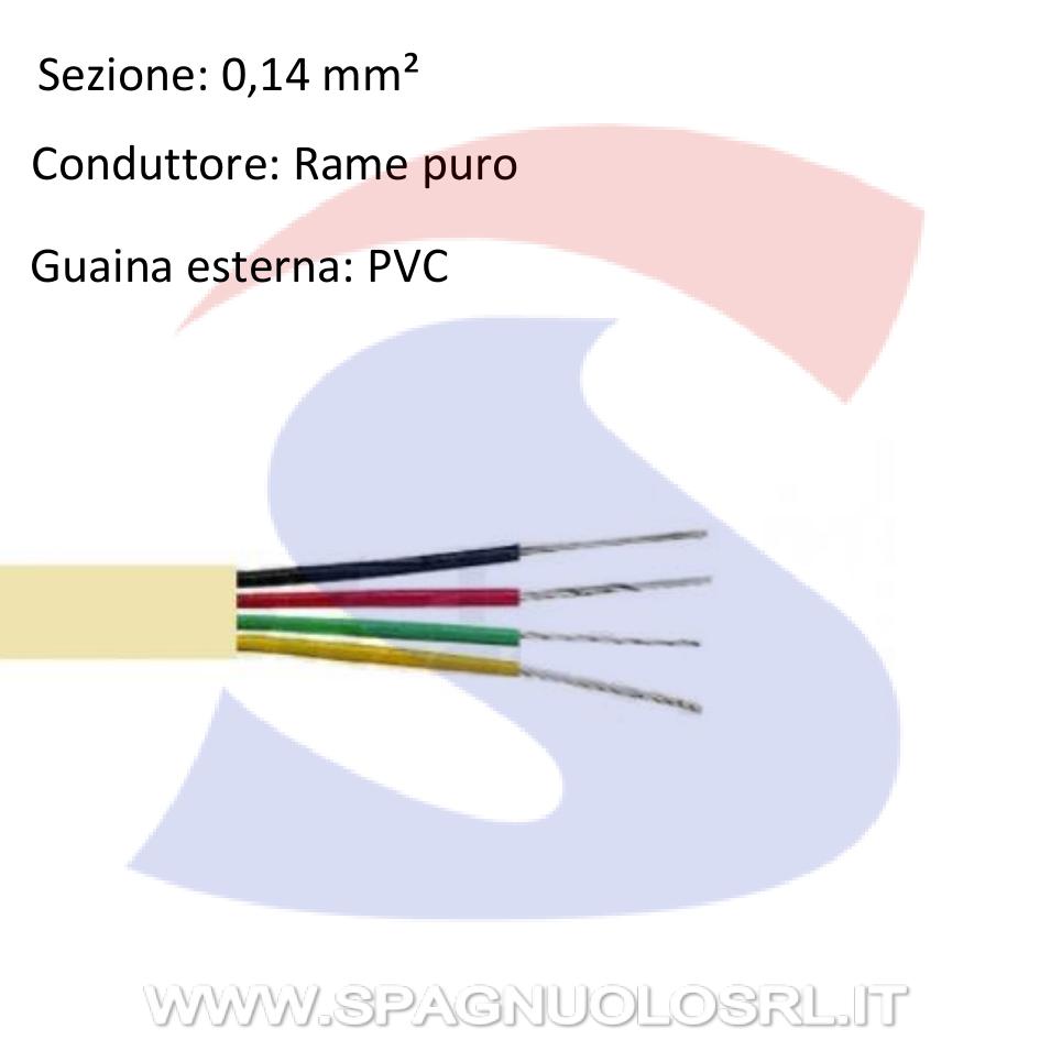 Cavo telefonico (Piattina) 4 x 0,14 mm² Avorio - ALPHA ELETTRONICA WTR492A/T