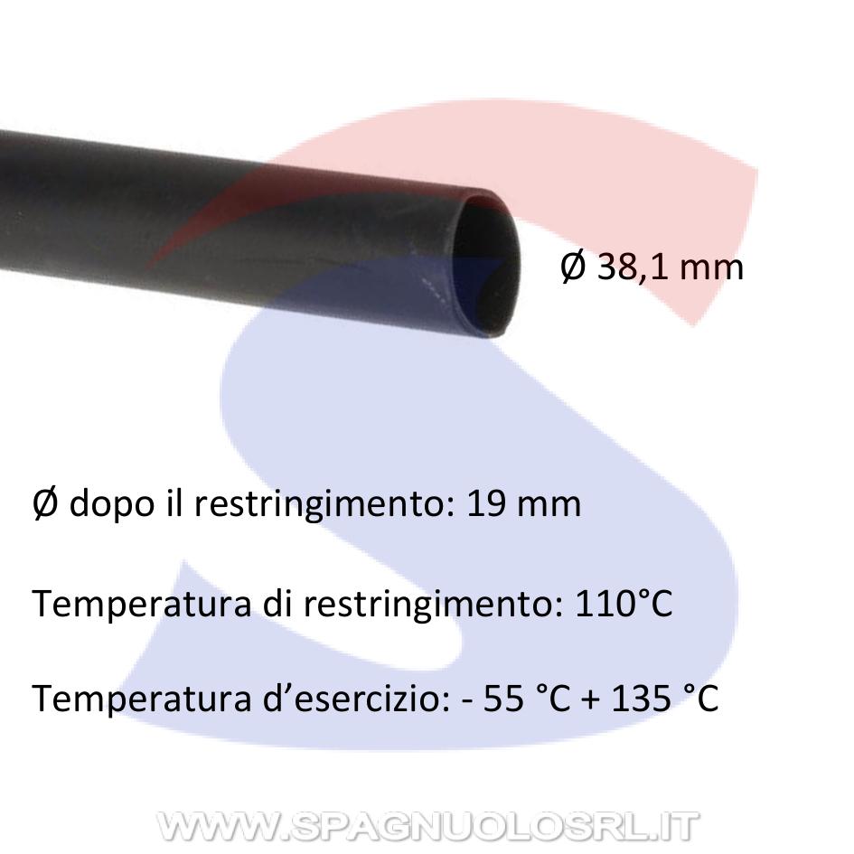 Guaina termorestringente Ø 38,1 mm in poliolefina Nera - BMM SNS254
