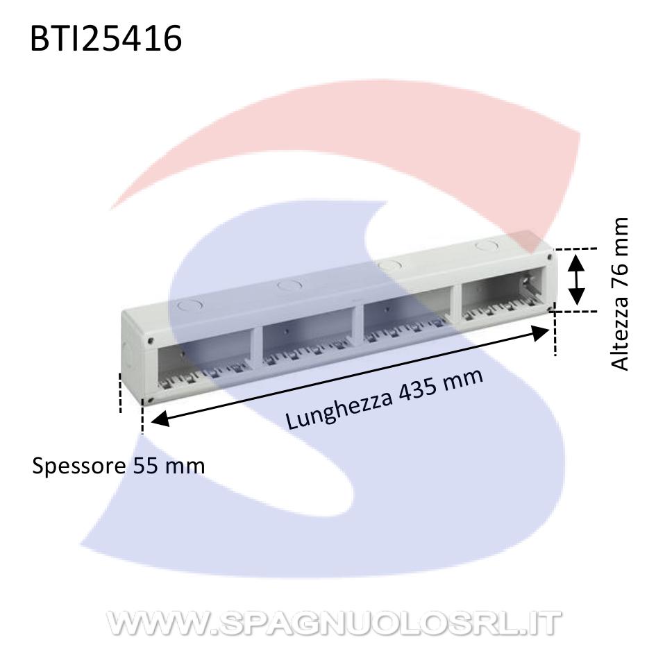 Cassetta portafrutti da esterno 435x76x55 mm 16 posti - BTICINO 25416