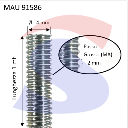 BARRA FILETTATA ZINC.1MT 14MMPASSO GROSSO 2 - MAU 91586