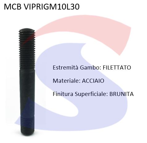 VITI PRIGIONIERE M10 L 30A RADICE CORTA - VITI VIPRIGM10L30