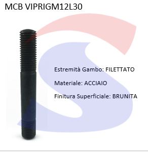 VITI PRIGIONIERE M12 L 30A RADICE CORTA - VITI VIPRIGM12L30