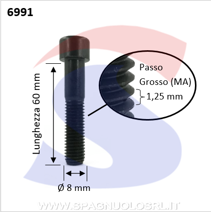 VITE T.CIL.ESAG.INC.8.8 M08X60PASSO GROSSO PARZ.FILET.BRUNIT - VITI VITTCEIM08X60