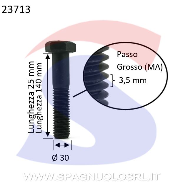 VITE T.ESAG.8,8 M30X140 PASSOGROSSO PARZ.FILET.BRUNITA - VITI VITTEM30X140