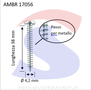 VITI AUTOF ZN 4,2X38 A TESTACIL CON IMPRONTA A CROCE - AMBROVIT 17056