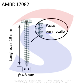 VITI AUTOF ZN 4,8X19 A TESTACIL CON IMPRONTA A CROCE - AMBROVIT 17082