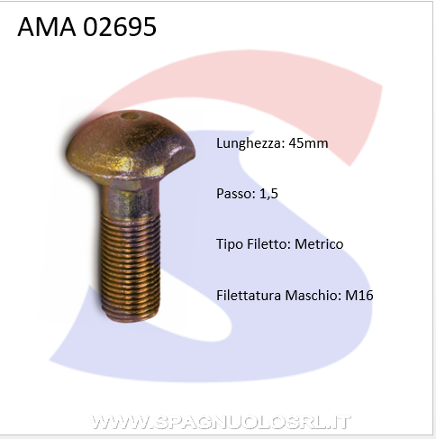 VITE TESTA TQST M.16X1,5X45PER RUOTE TRATTORE - AMA 02695