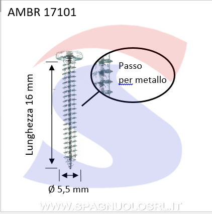 VITI AUTOFIL ZN 5,5X16 A TESTAPIANA ZINCATA CILINDRICA - AMBROVIT 17101