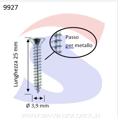 VITI AUTOFILETTANTI M3,9X25 TESTA SVAS.PIANA CON IMPRONTA A CROCE ZINCATE - UNIFIX 0116 39 25 01