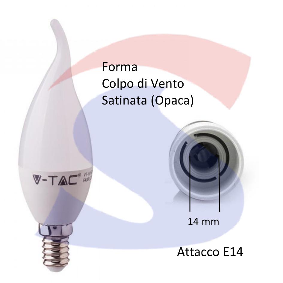 Lampadina LED E14 6 W Colpo di Vento 4000 K - VTAC 4352