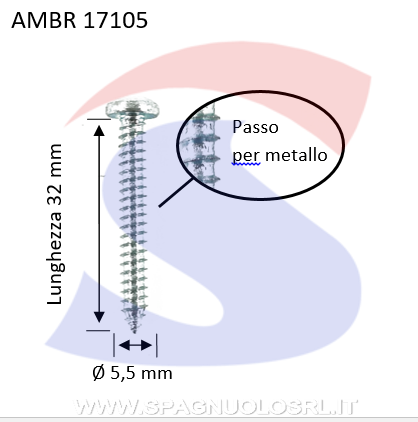 VITI AUTOFIL ZN 5,5X32 A TESTAPIANA ZINCATA CILINDRICA - AMBROVIT 17105