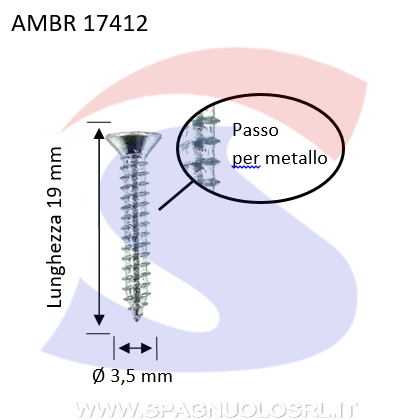 VITE AUTOFILETT. ZN 3,5X19 A TSP CON IMPRONTA A CROCE - AMBROVIT 17412
