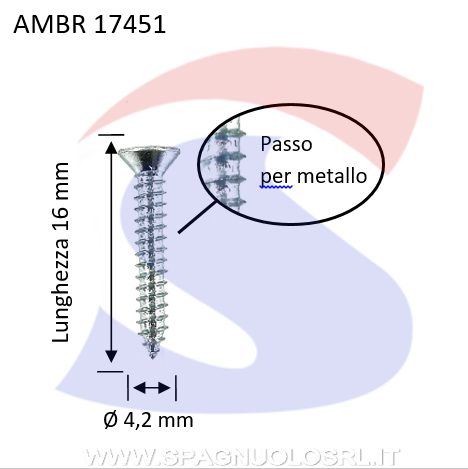 VITI AUTOF ZN 4,2X16 A TSPCON IMPRONTA A CROCE - AMBROVIT 17451
