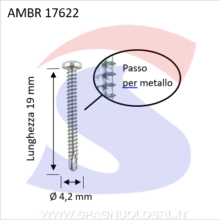 VITI AUTOPERFOR. M4,2X19 T.CIL.A CROCE ZINCATE CROMATE - AMBROVIT 17622