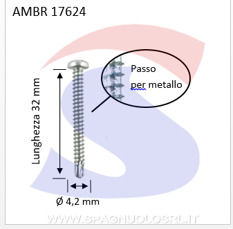 VITI AUTOP. M4,2X32 T.CIL.A CROCE ZINCATE CROMATE - AMBROVIT 17624