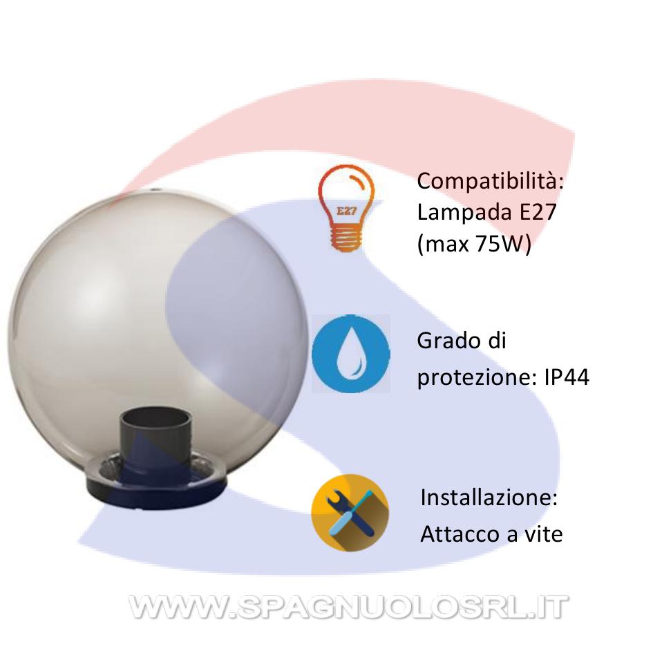 Portalampada da Giardino da muro attacco E27 - MARECO 1080301F