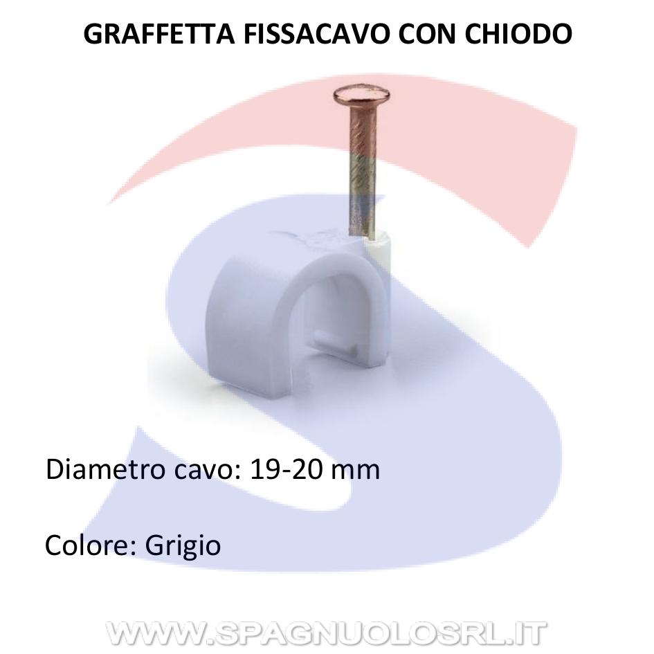 Graffetta con chiodo per cavo Ø 19-20 mm Grigia - SCAME 830.30/19G
