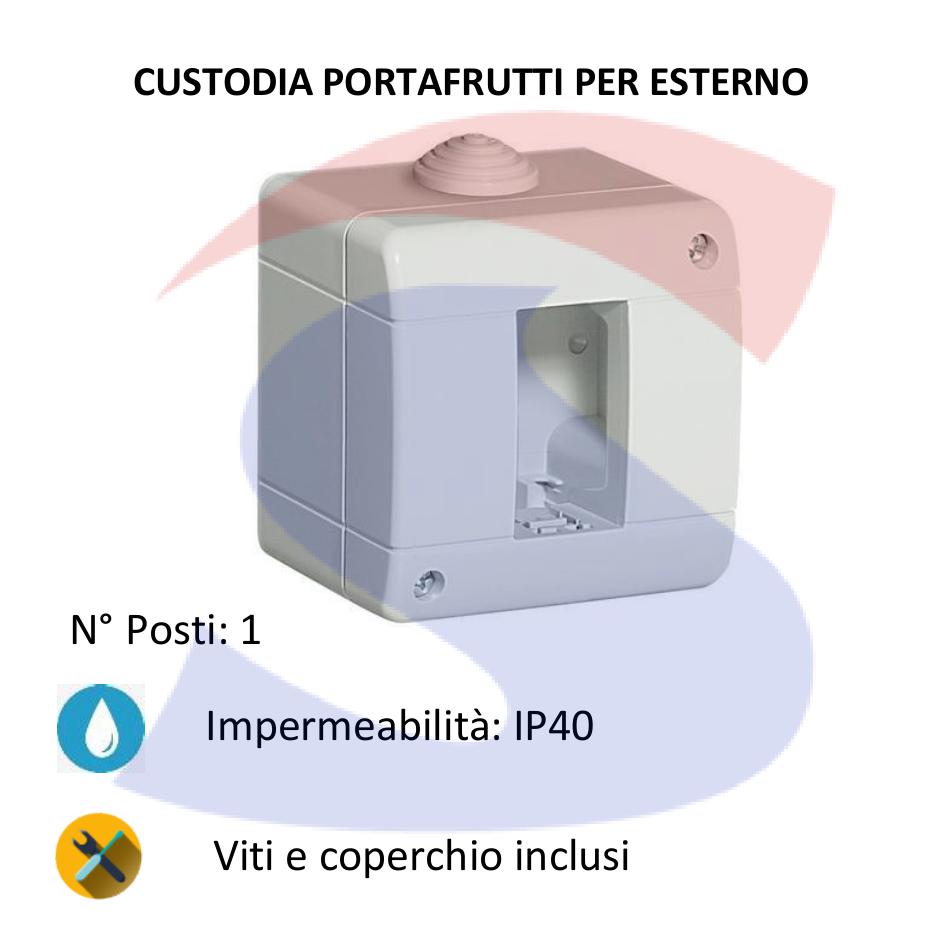 Cassetta portafrutti da esterno 76x76x55 mm 1 posto - BTICINO 24401