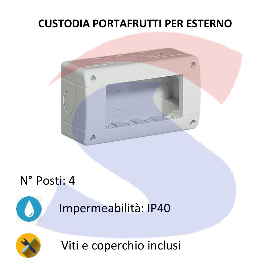 Cassetta portafrutti da esterno 132x76x55 mm 4 posti - BTICINO 24404