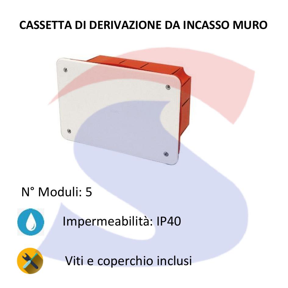 Cassetta di derivazione da incasso 161x130x70 5 moduli - FAEG 10213