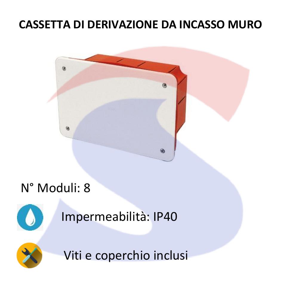 Cassetta di derivazione da incasso 392x152x70 8 moduli - FAEG 10216
