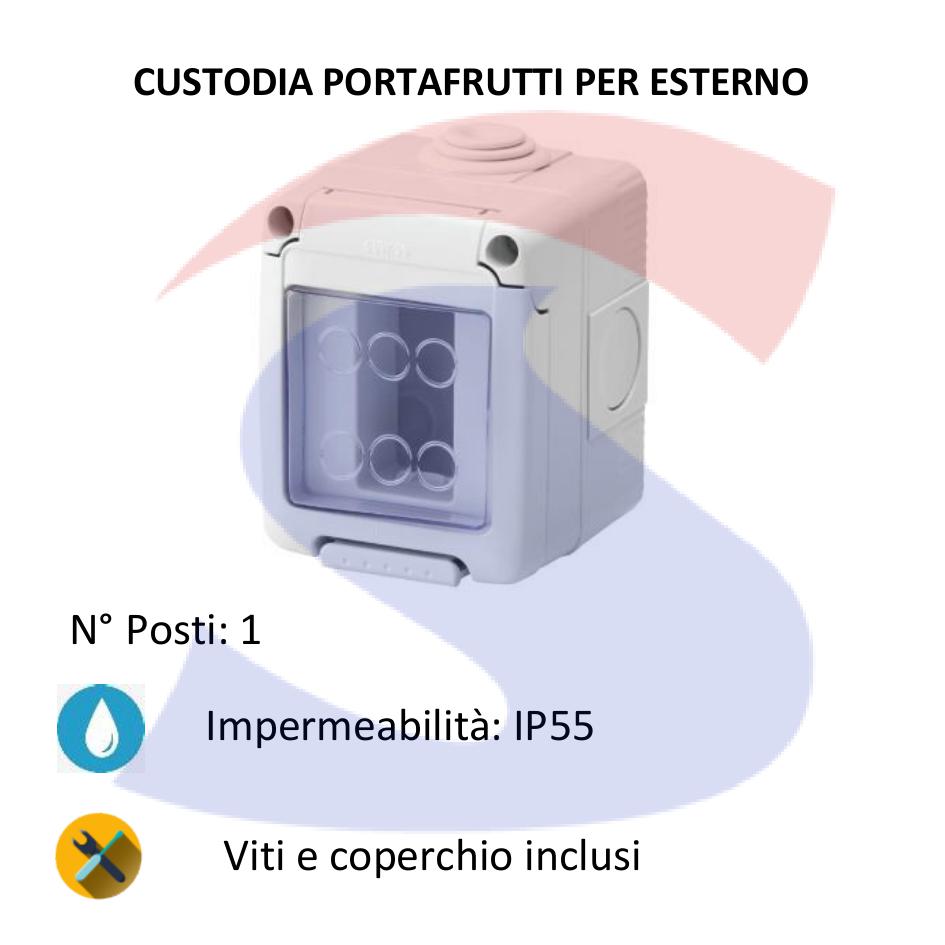 Cassetta portafrutti da esterno 66x82x65 mm 1 posto - GEWISS GW27041