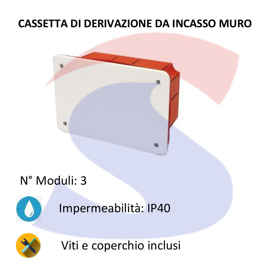 Cassetta di derivazione da incasso 480x160x75 3 moduli - GEWISS GW48009