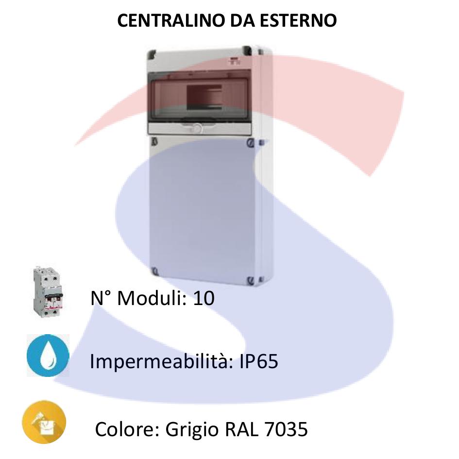 Centralino modulare da esterno 220X435x95 mm 10 moduli - GEWISS GW68002N