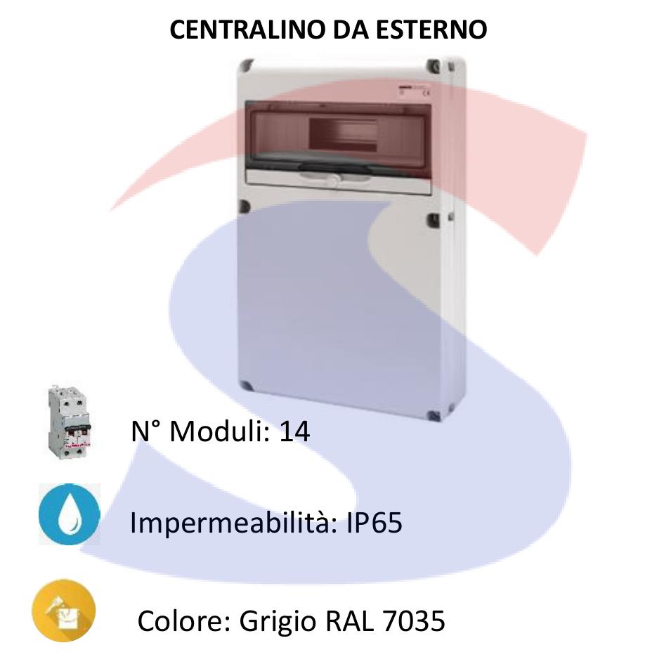 Centralino modulare da esterno 320X510x135 mm 14 moduli - GEWISS GW68007N