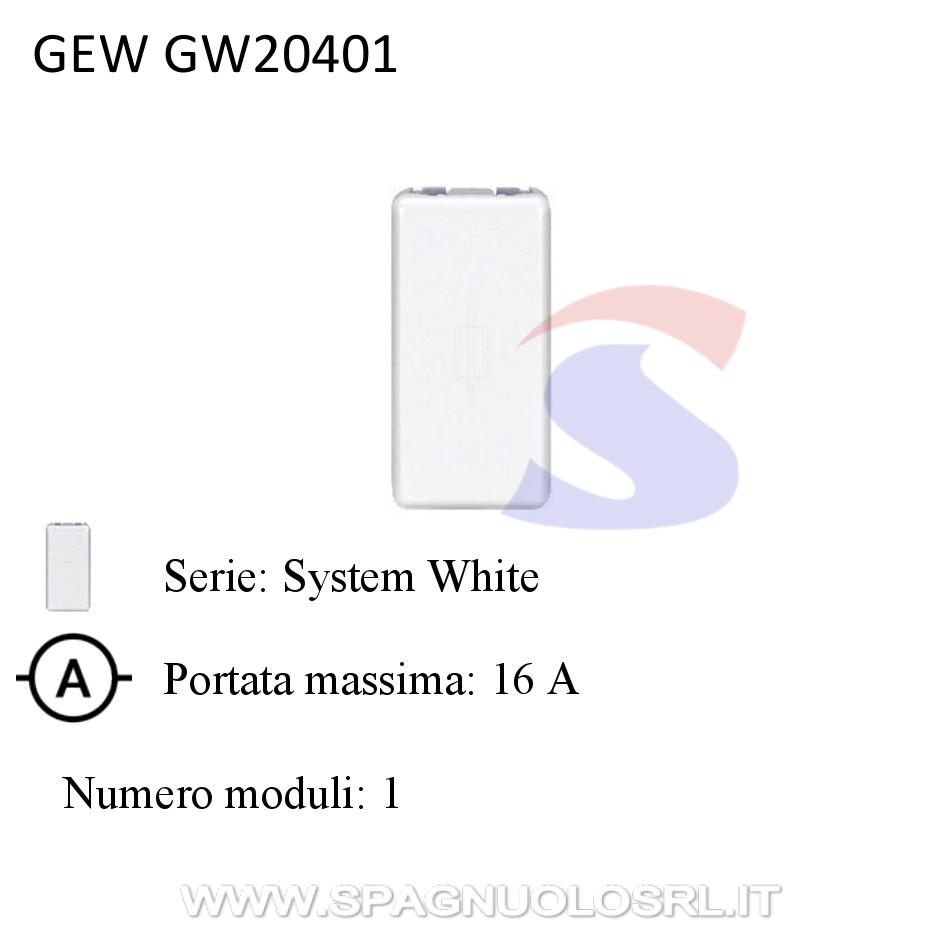 Portafusibile 16 A 250 V serie System White - GEWISS GW20401