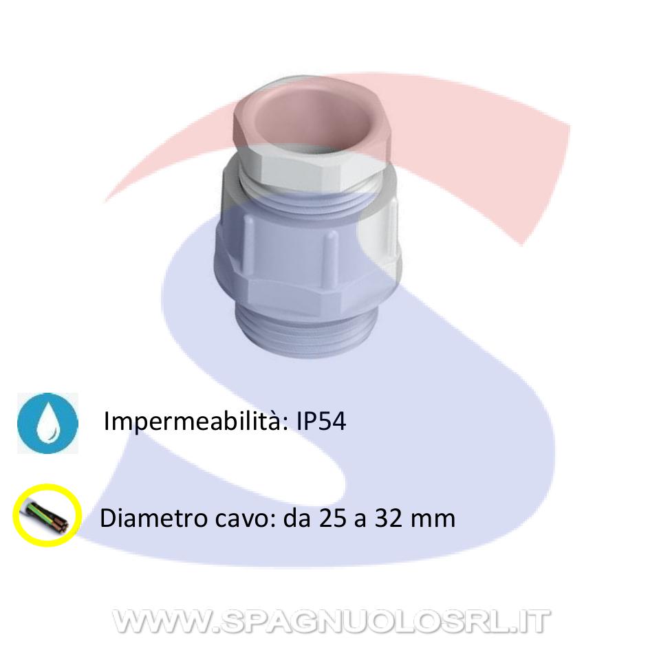 Pressacavo passo PG36 per cavo Ø 25 - 32 mm Grigio RAL7035 - HAGEMEYER 2013083