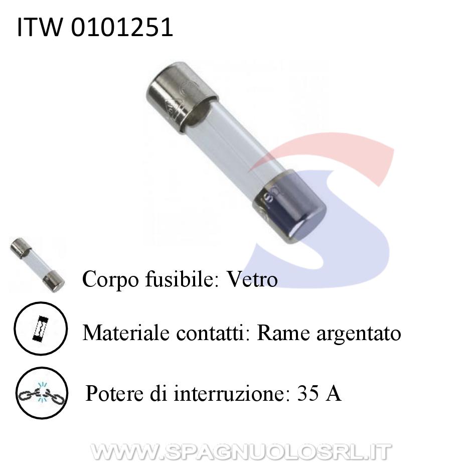 Fusibile in vetro 5x20 mm 1,25 A 250 V - ITALWEBER 0101251