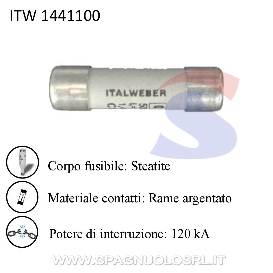 Fusibile tipo CH22 in steatite 22 x 58 mm 125 A 400 V - ITALWEBER 1441100
