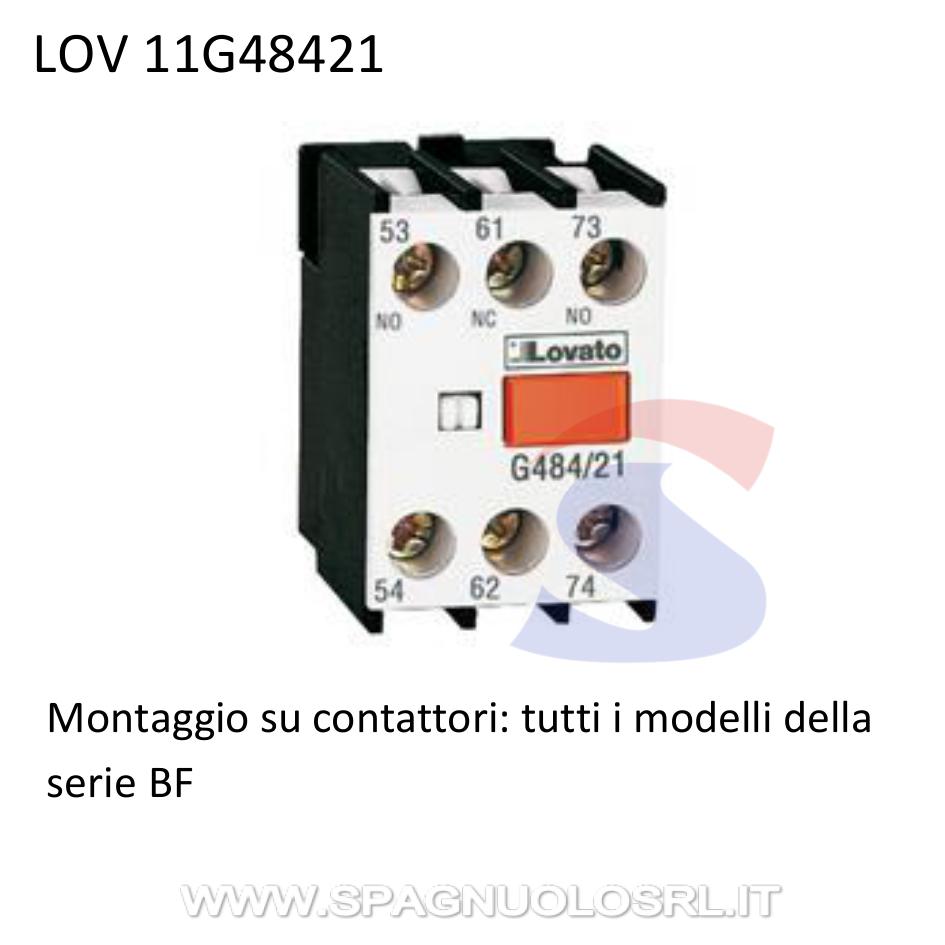Blocco contatti ausiliari 2NO+1NC per contattori serie BF - LOVATO 11G48421