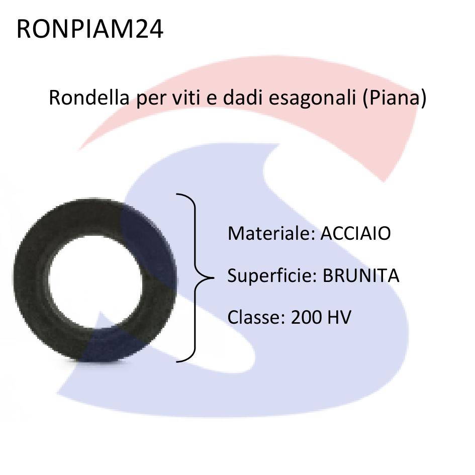 Rondella per Viti e Dadi esagonali ( Piana) Brunita M24 - VITI RONPIAM24