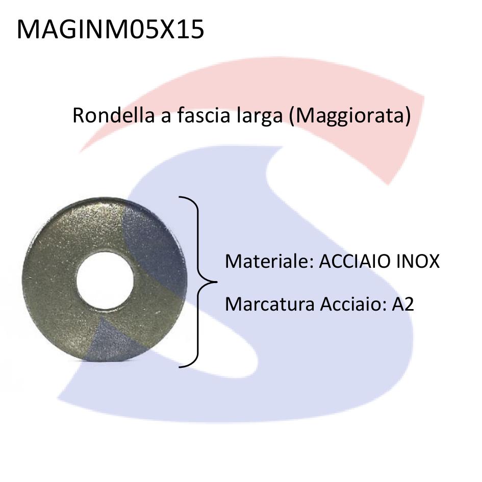 Rondella a Fascia Larga (Maggiorata) Inox M5X15 - VITI MAGINM05X15