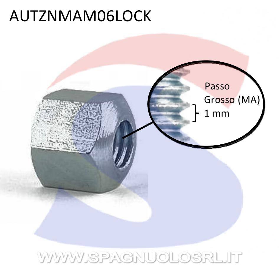 Dado Esagonale Autobloccante Lock Zincato Passo Grosso M6 - VITI AUTZNMAM06LOCK