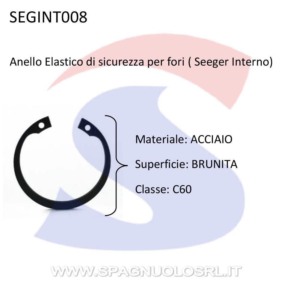 Anello Elastico di Sicurezza per Fori (Seeger Interno) M8 - VITI SEGINT008