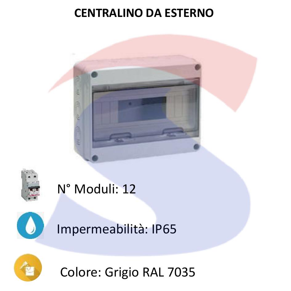 Centralino modulare da esterno 250X200x110 mm 6/12 moduli - MARLANVIL 92.12