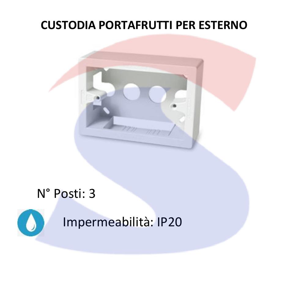 Cassetta portafrutti da esterno 124x60x50 mm 3 posti - MASTER 00481