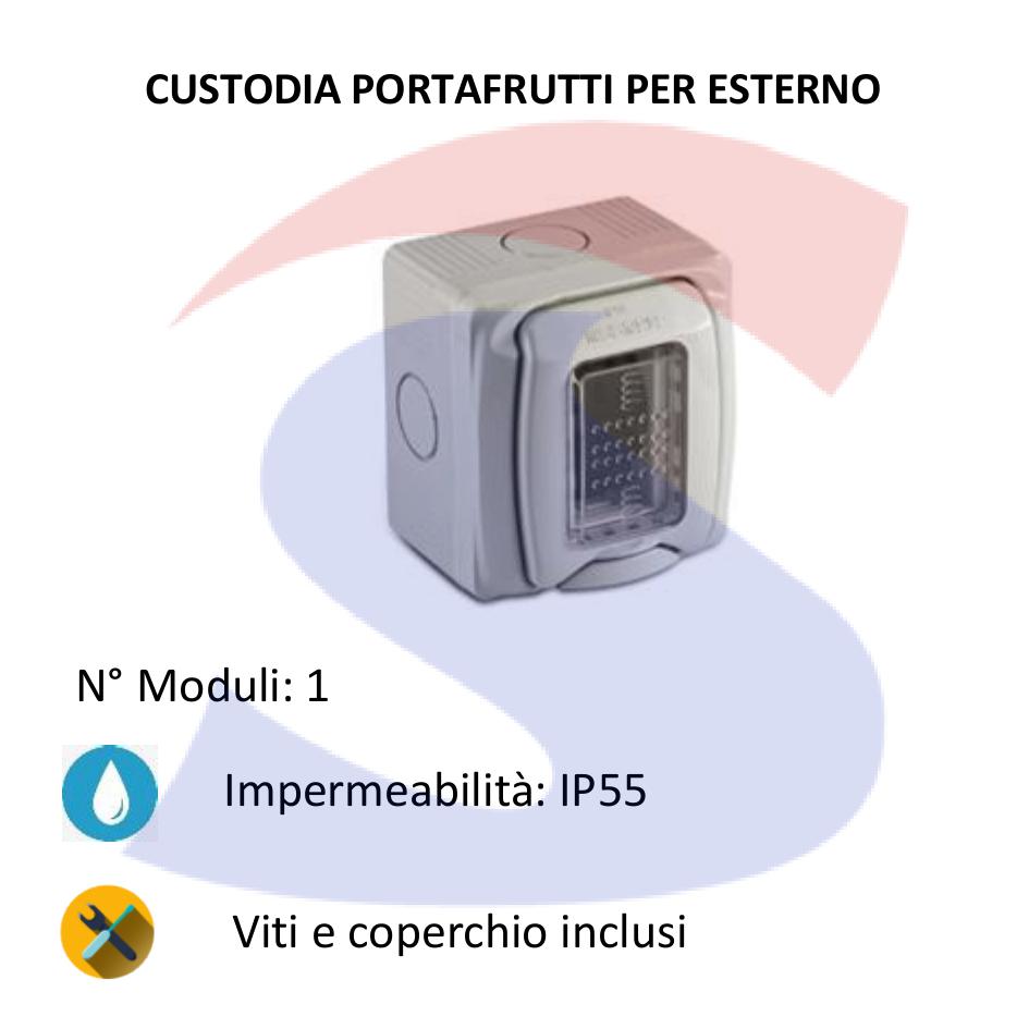 Cassetta portafrutti da esterno 75x80x47 mm 1 posto - MASTER 43401