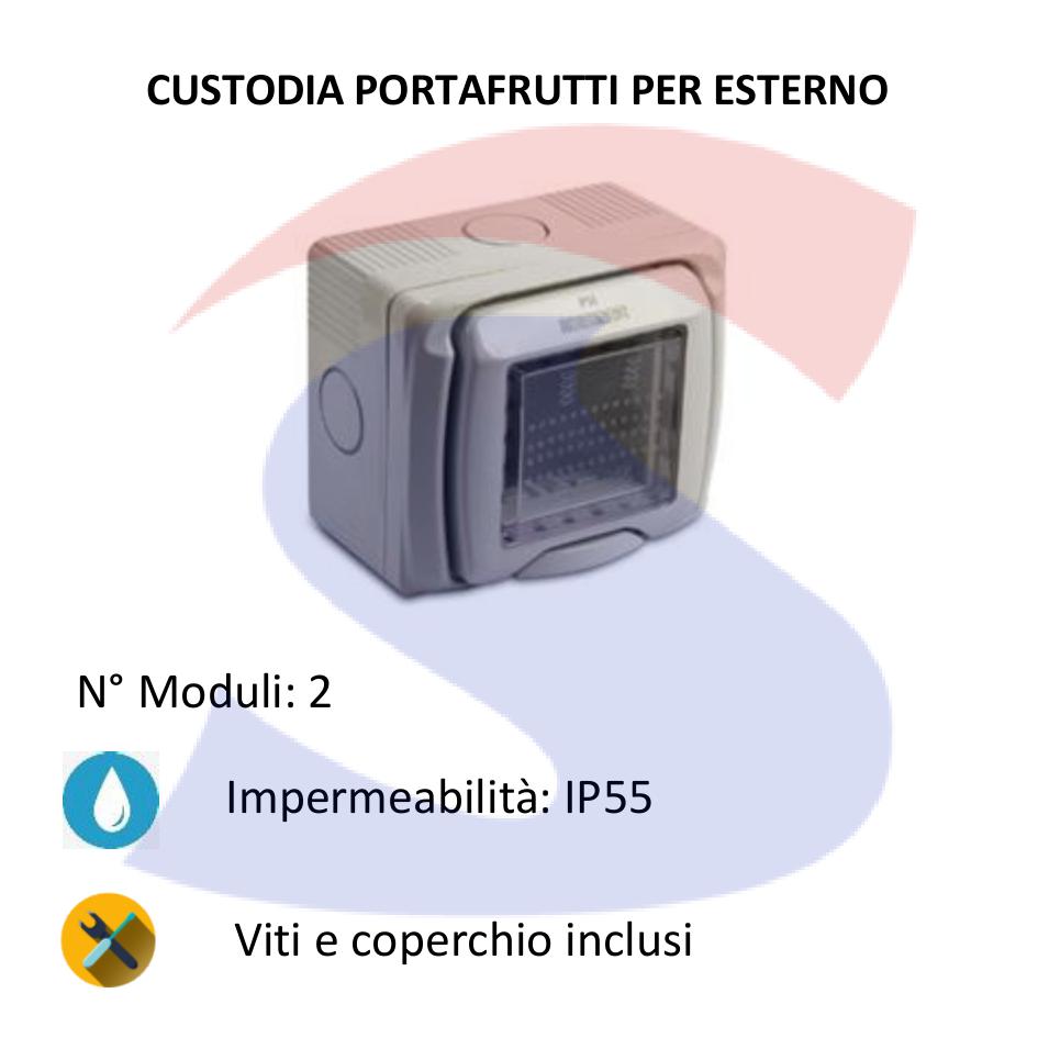 Cassetta portafrutti da esterno 75x80x47 mm 2 posti - MASTER 43402