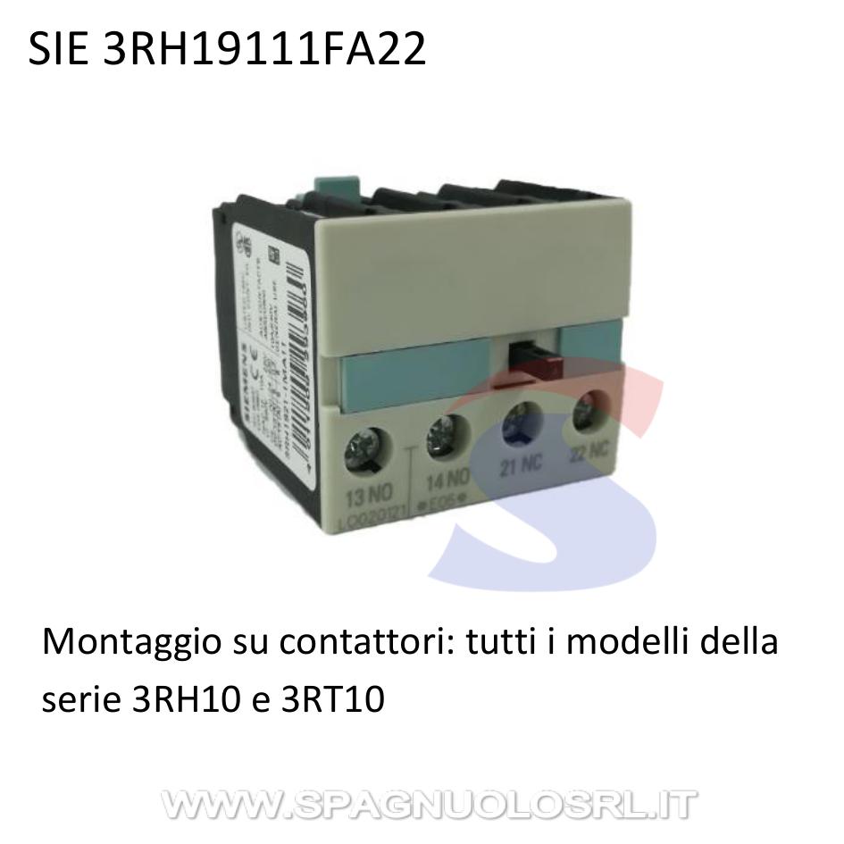 Blocco contatti ausiliari 1NO+1NC 10 A 240 V - SIEMENS 3RH19111FA22