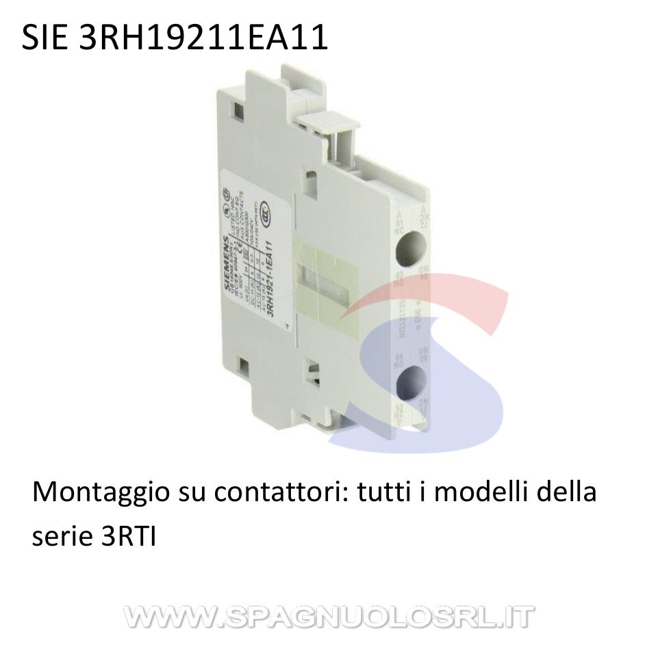 Blocco contatti ausiliari 1NO+1NC 10 A 240 V - SIEMENS 3RH19211EA11