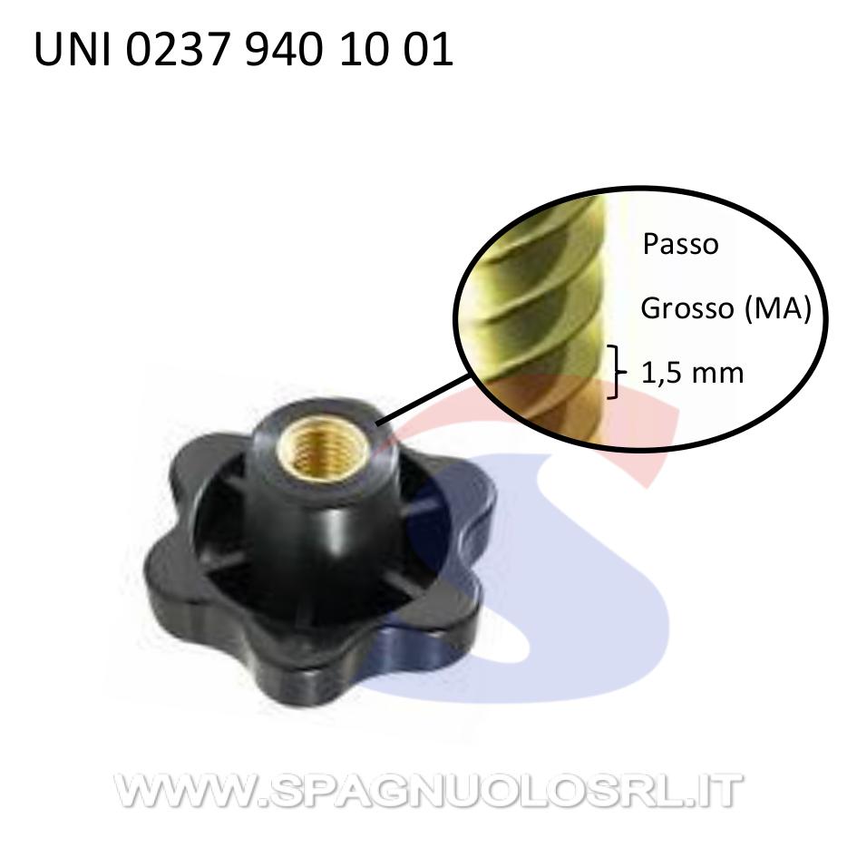 Volantino femmina con boccola di Ø 10 mm e pomello Ø 40 mm - UNIFIX 0237 940 10 01