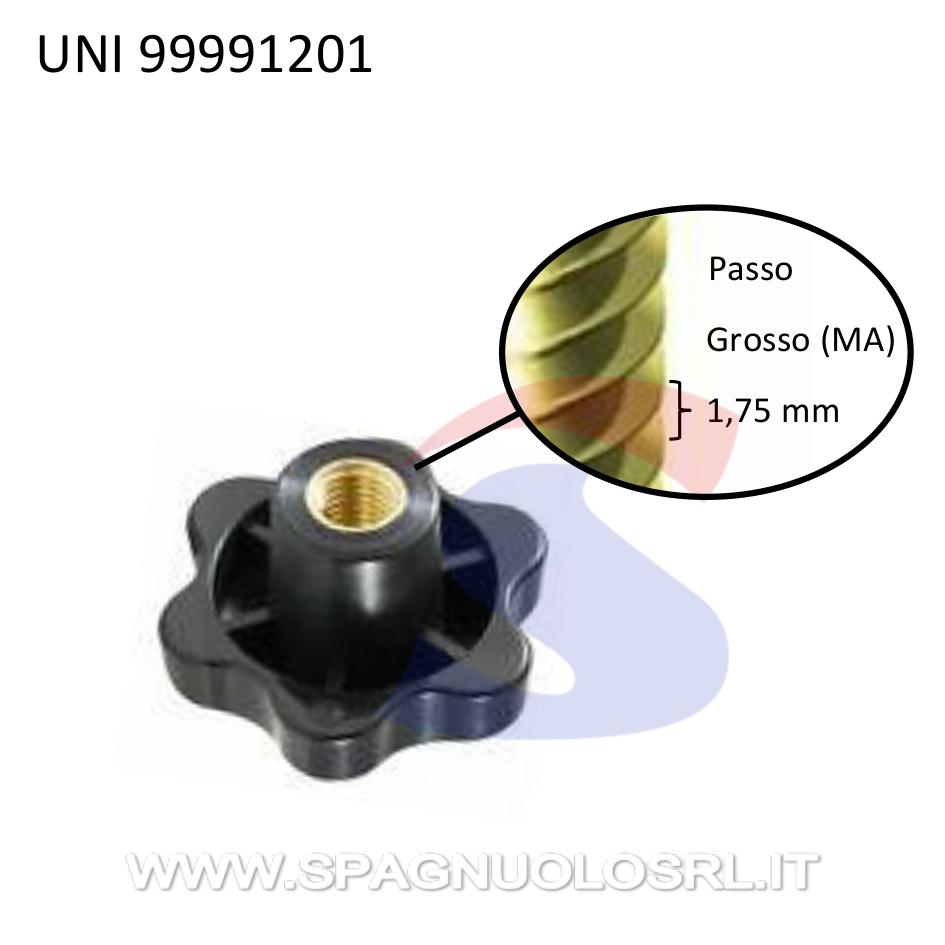 Volantino femmina con boccola di Ø 12 mm e pomello Ø 50 mm - UNIFIX 99991201