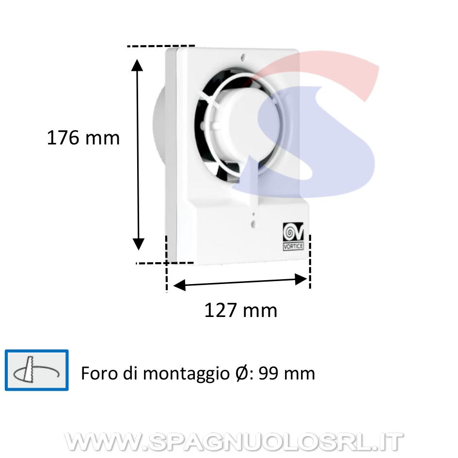 Aspiratore elicoidale da muro da 16 W e 220-240 V - VORTICE 00000011620