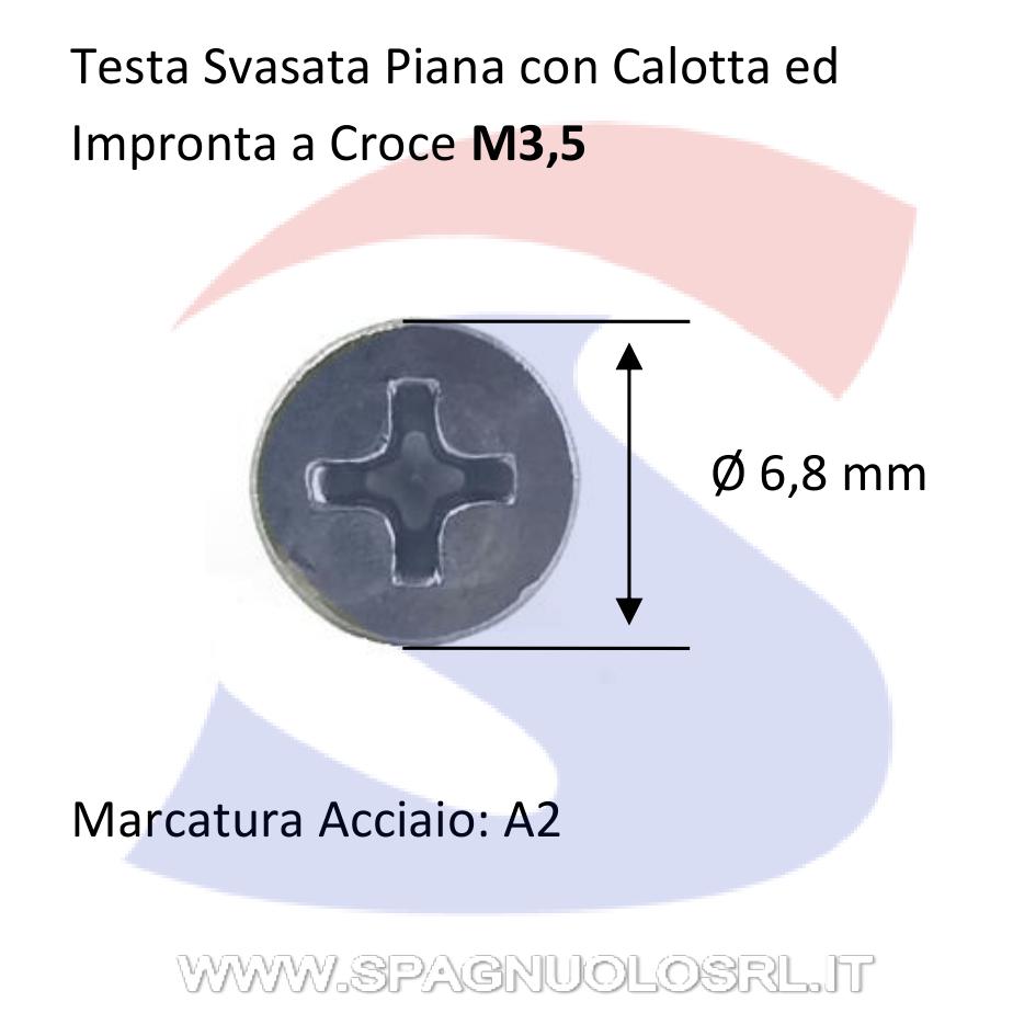 Vite Autofilett. TSP Calotta ed Impronta a Croce Inox 3,5X25 - INOX 7982-2-3.5*25