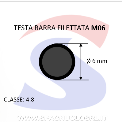 BARRA FILETTATA DA 1MT 4.8 M06BRUNITA PASSO GROSSO - VITI BARM06