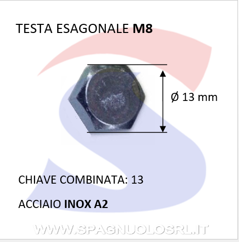 VITE PER LEGNO M 08X60 TESTAESAGONALE INOX A 2 - VITI TEA2M08X60